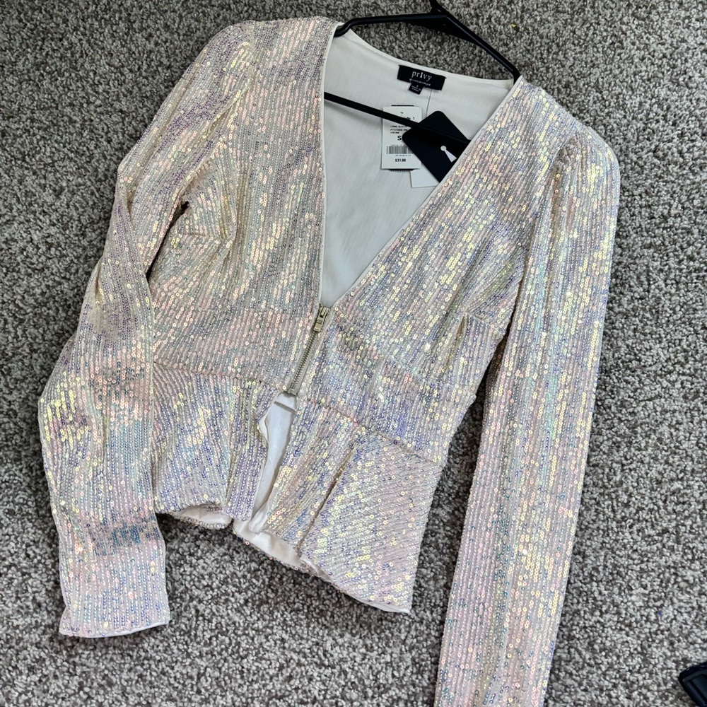 NEW SEQUIN women small blouse